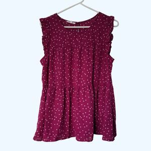 Maurices Pink Polka Dot Blouse
